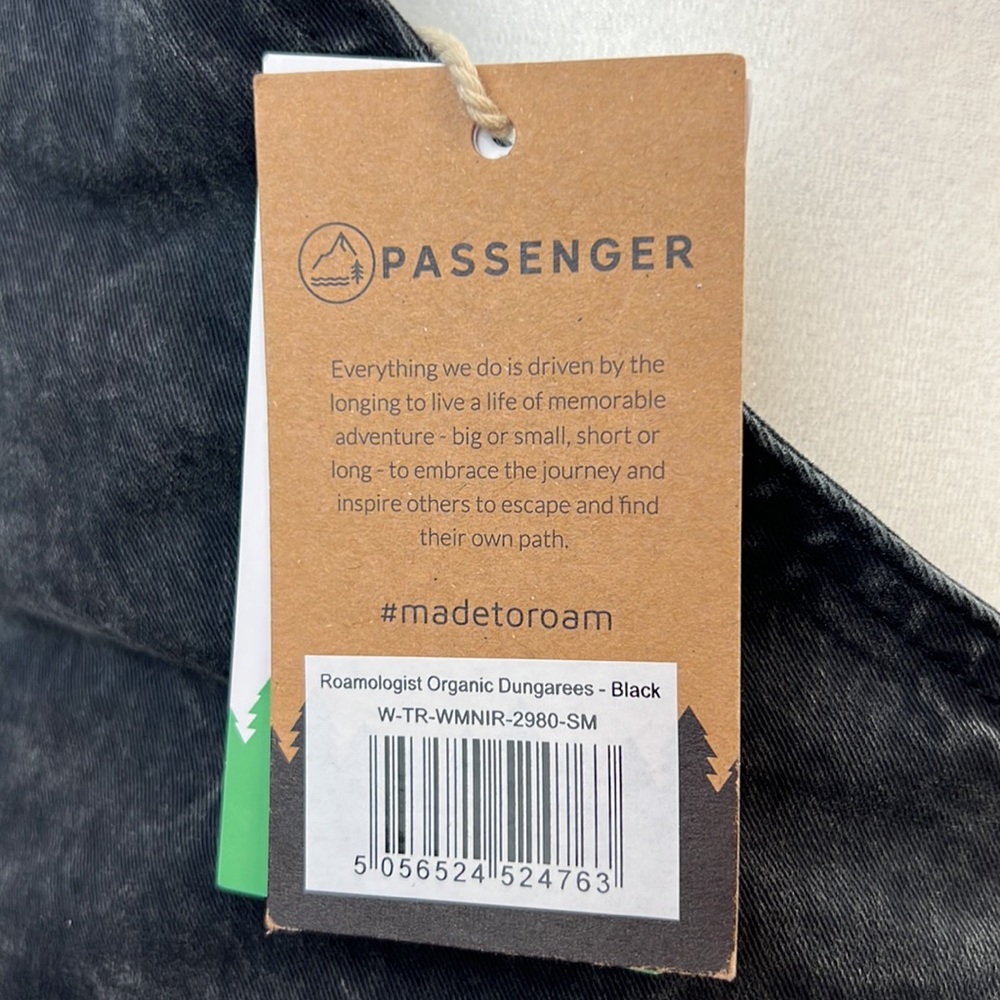 Passenger Roamologist Organic Cotton Overalls NWT Size S Soft Stonewash Black - Picture 4 of 8